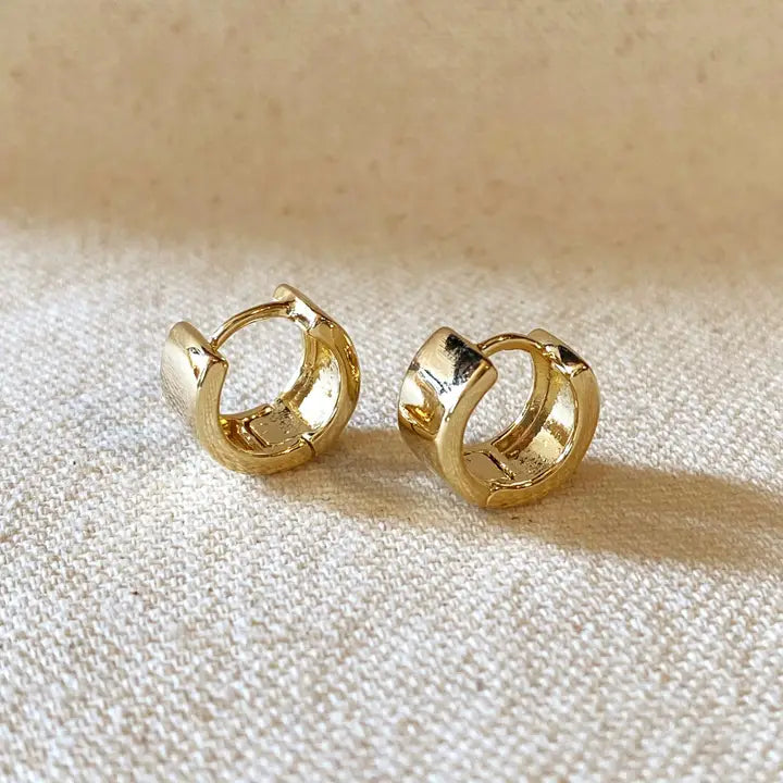 Chunky Flat Clicker Hoop Earrings
