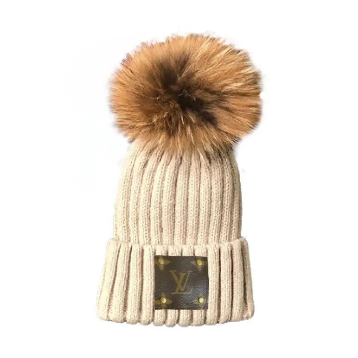 Up-Cycled Fur Pom Beanie