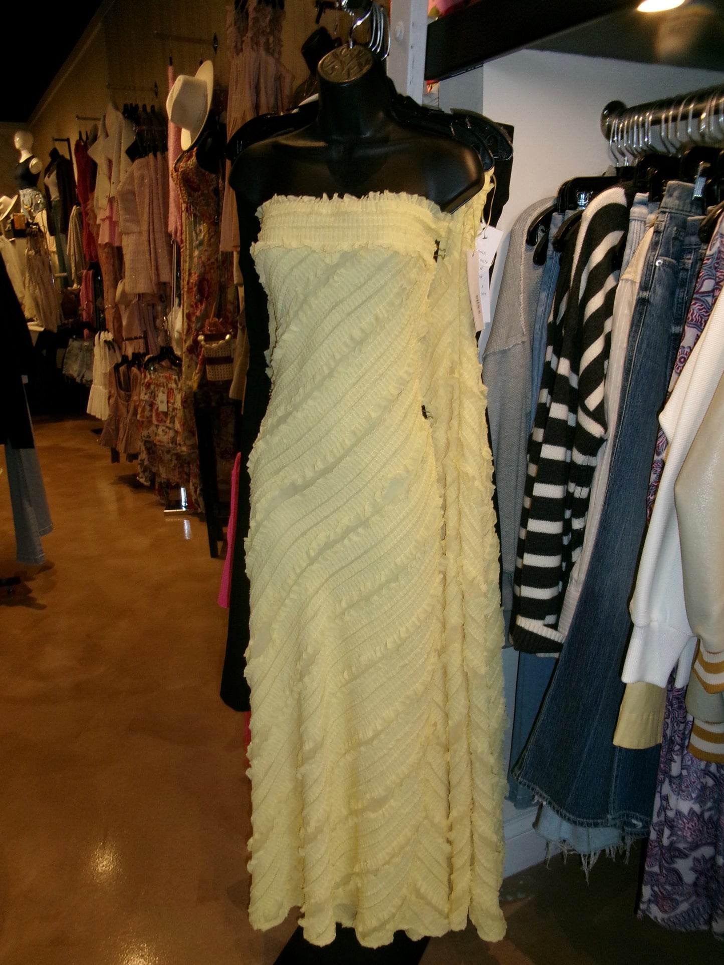 Strapless Ruffled Maxi Dress