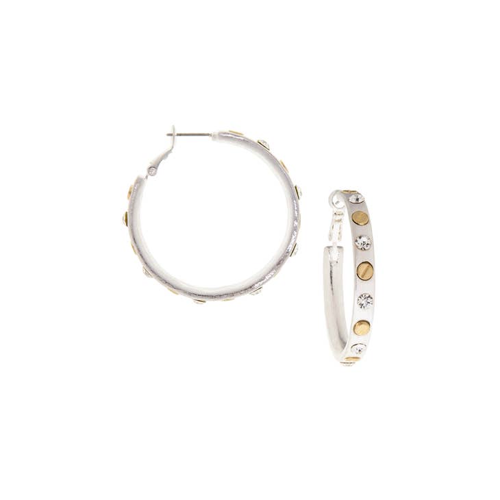 Nailhead Gemstone Hoop