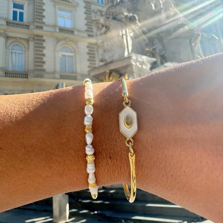 Evil Eye Pearl Bracelet