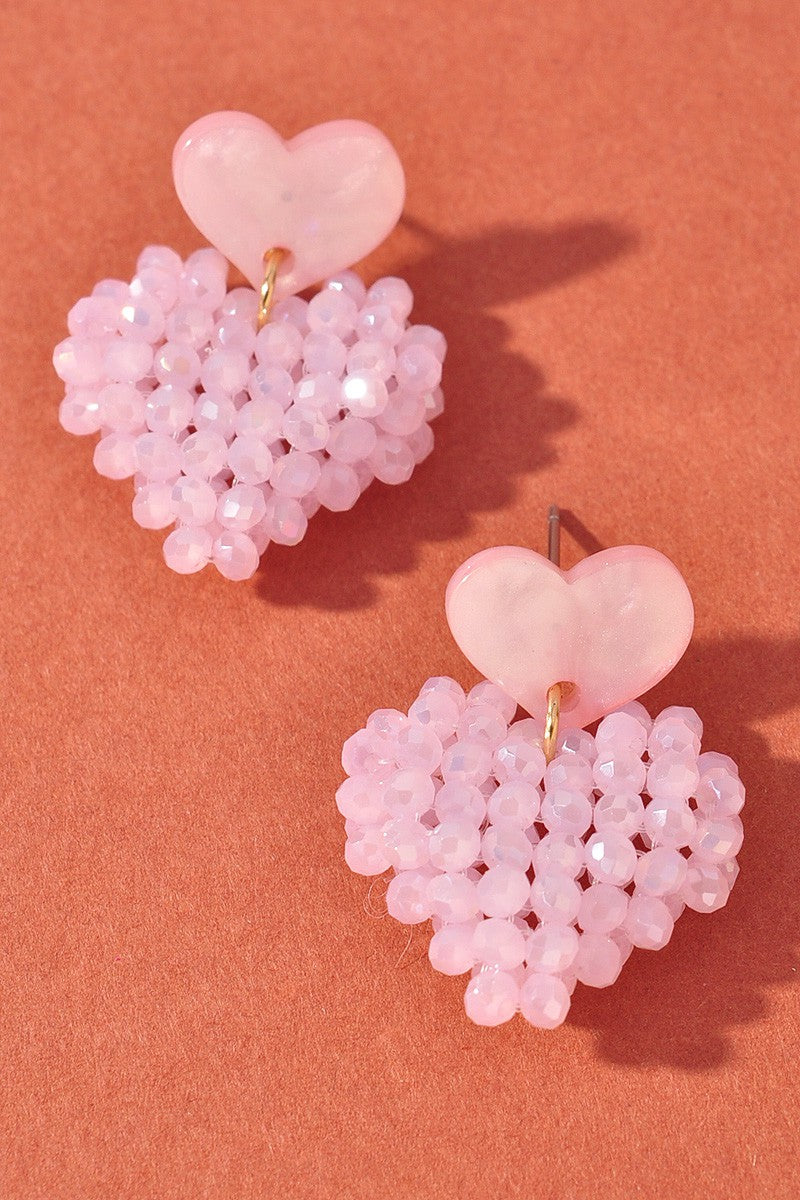 Pink Heart Earrings