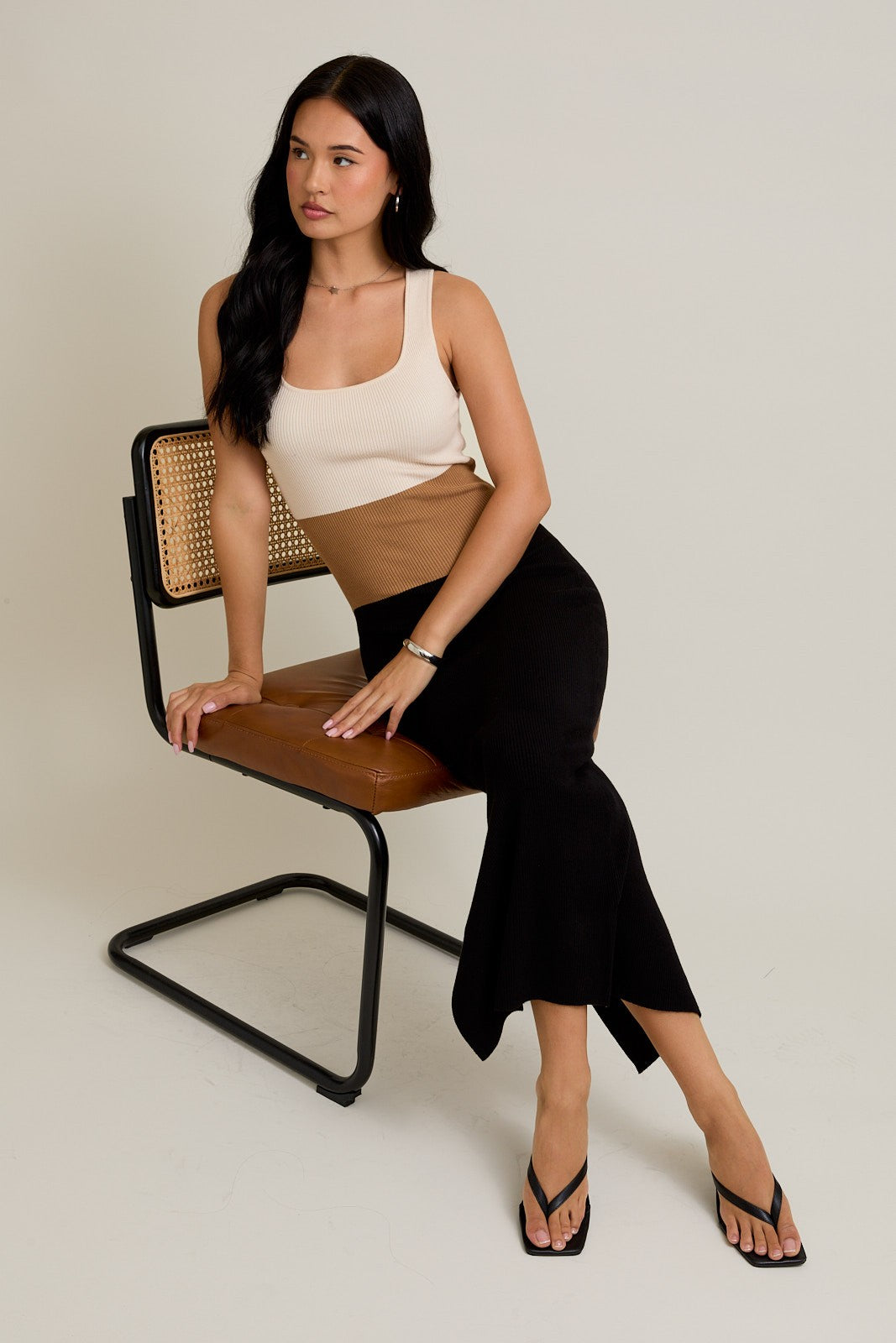 Monique Ribbed Midi Dress