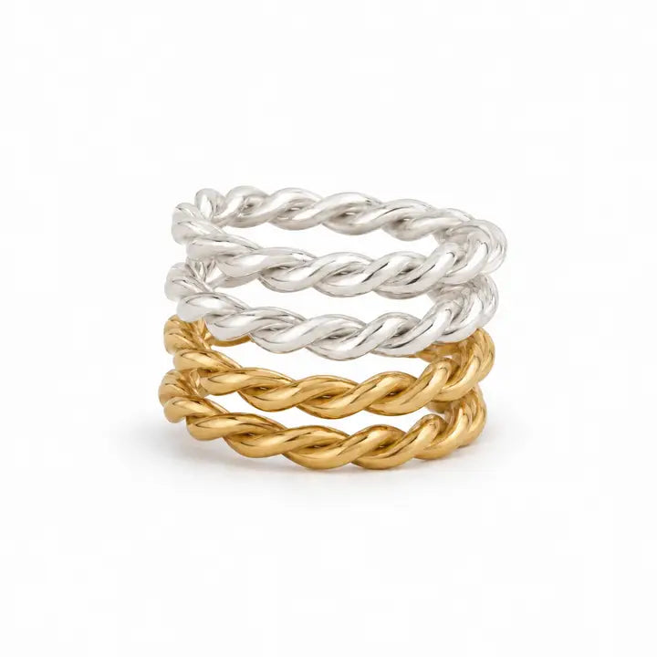 Two-Tone Twisted Ring