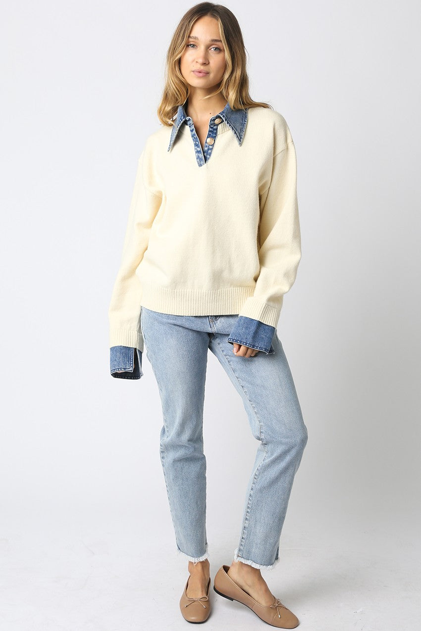 Emely Contrast Knit Top