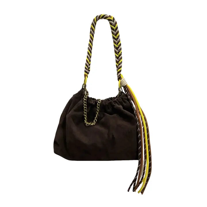 Plissa M Suede Leather Bag