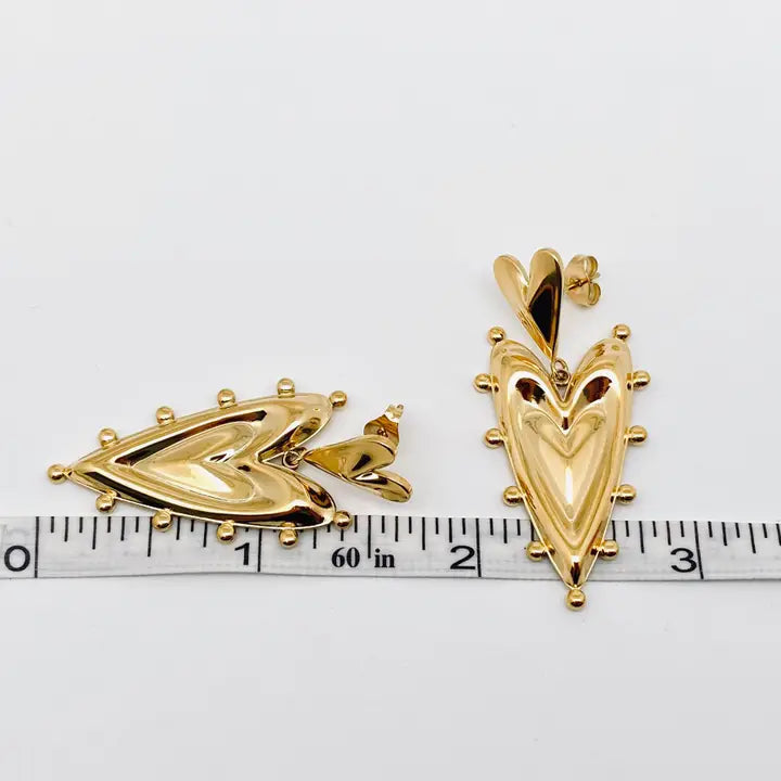 Double Heart Post Earrings