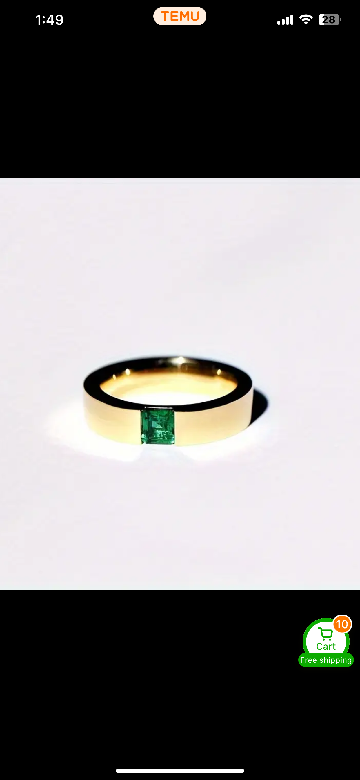 Pop of Emerald Ring