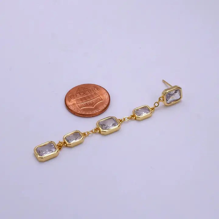 Moissanite Stud Drop Earring