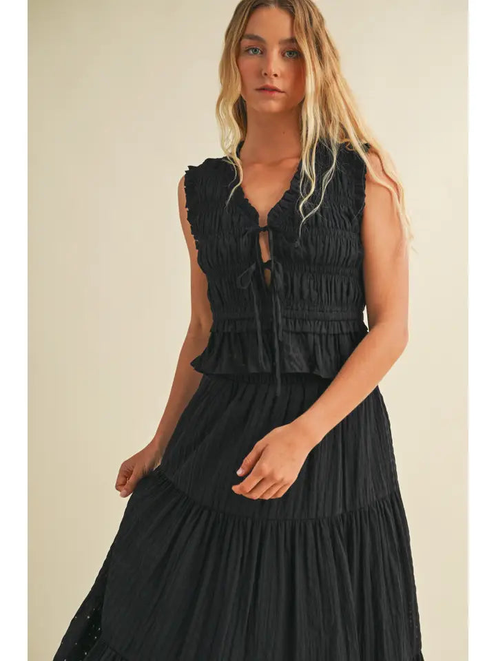 Smock Ruffle Sleeveless Top