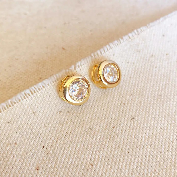 Bezeled CZ Stud Earring