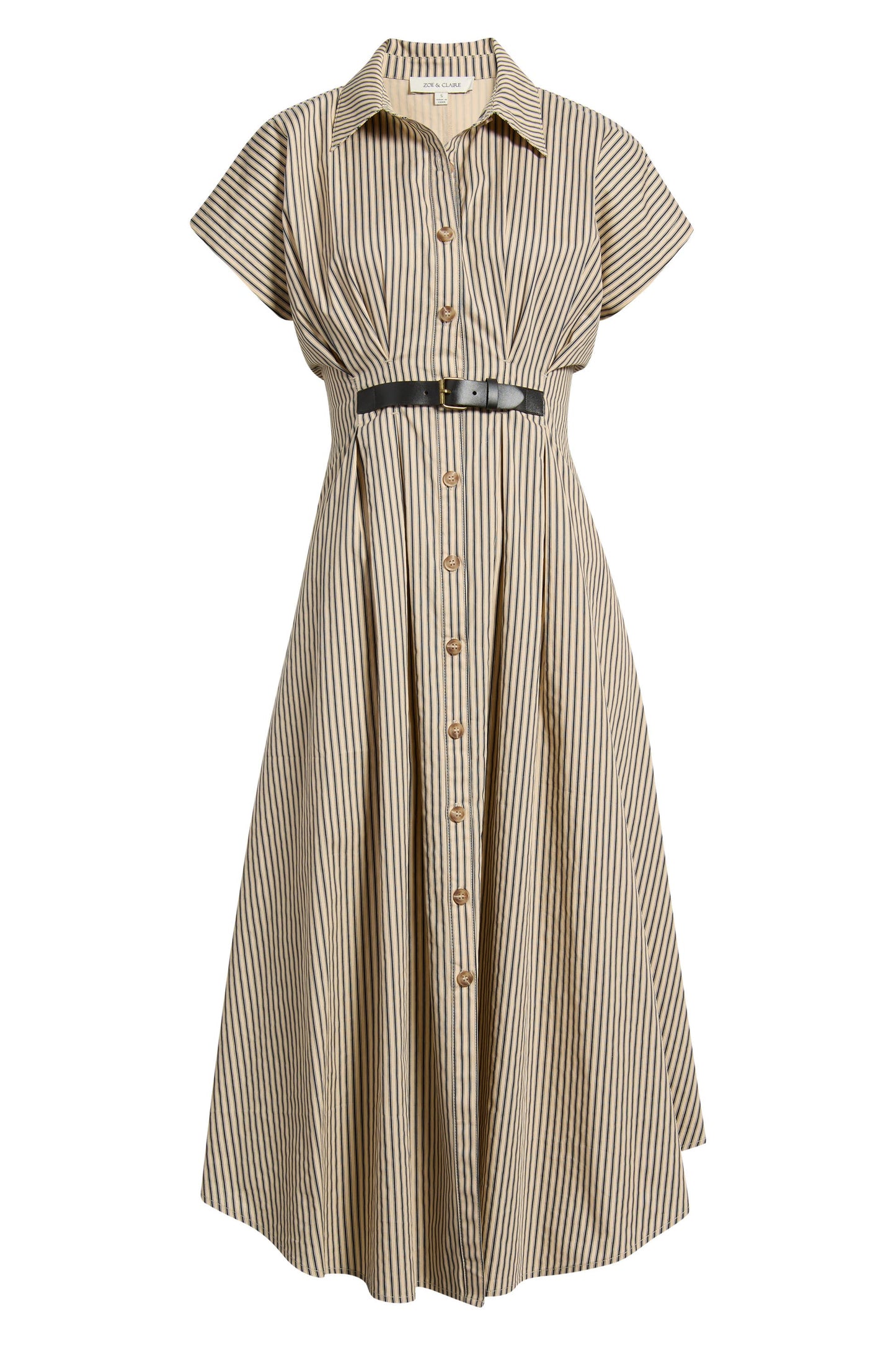 Stripe Belted Shirt Dress
