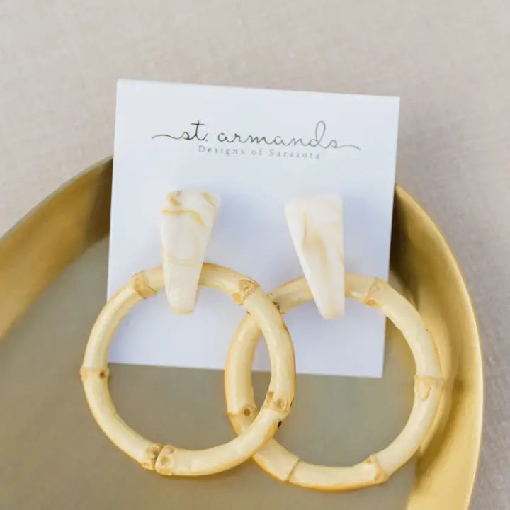 Bamboo Statement Drop Earrings