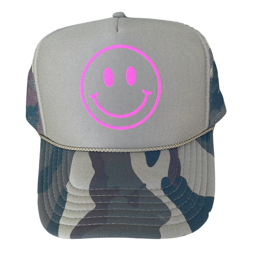 Happy Face Camo Trucker Hat