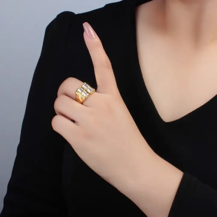 The Baguette Duet Ring