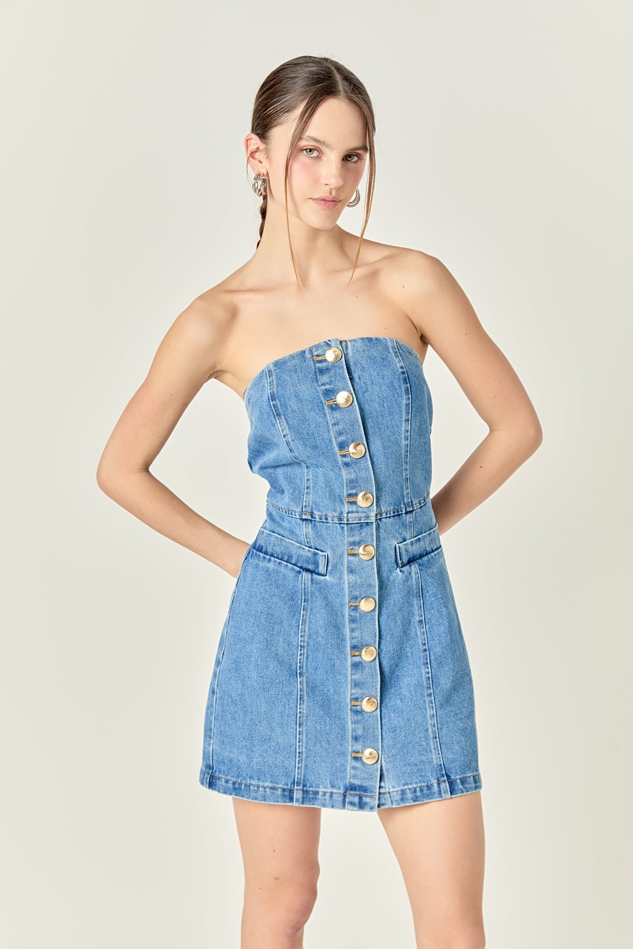 Denim Tube Mini Dress