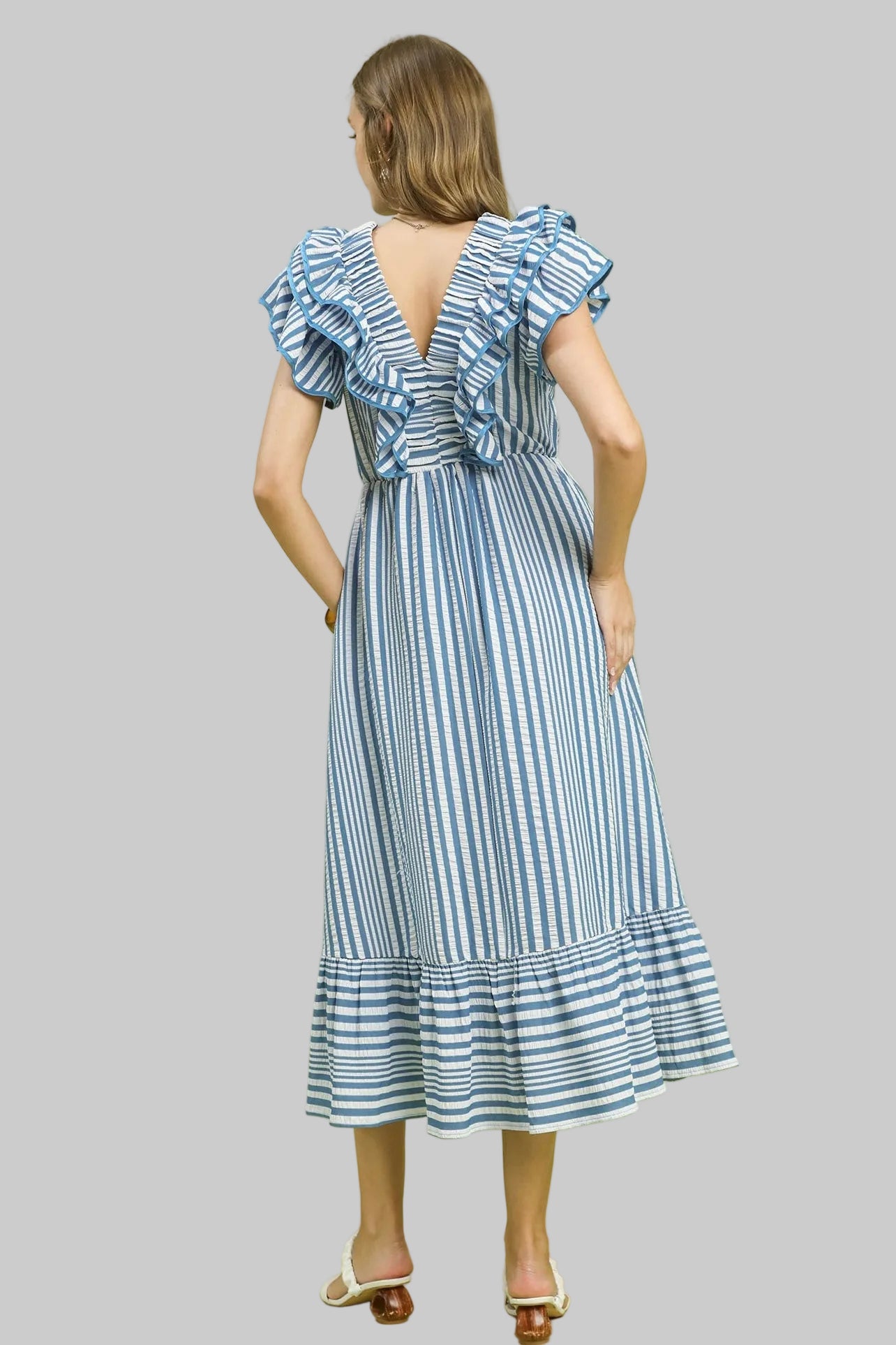 Polly Stripe Midi Dress