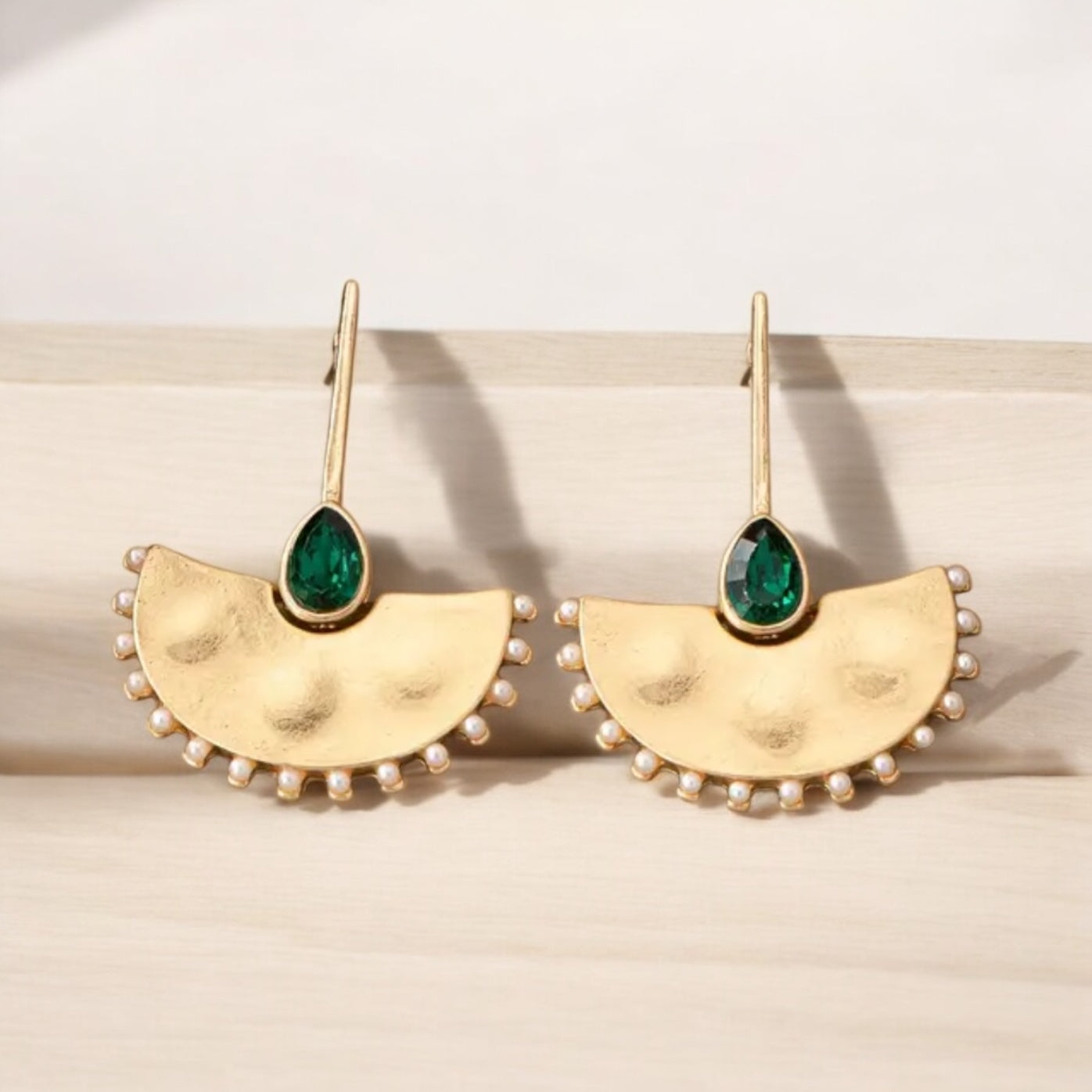 Green Geo Earrings