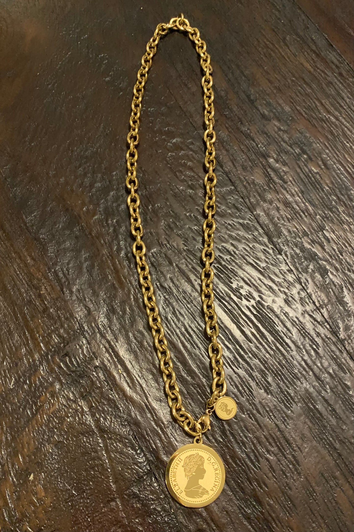 Vintage Double Coin Necklace