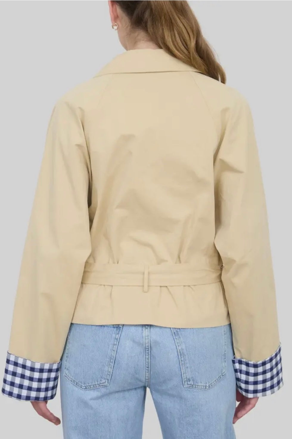 Gingham Cuff Trench