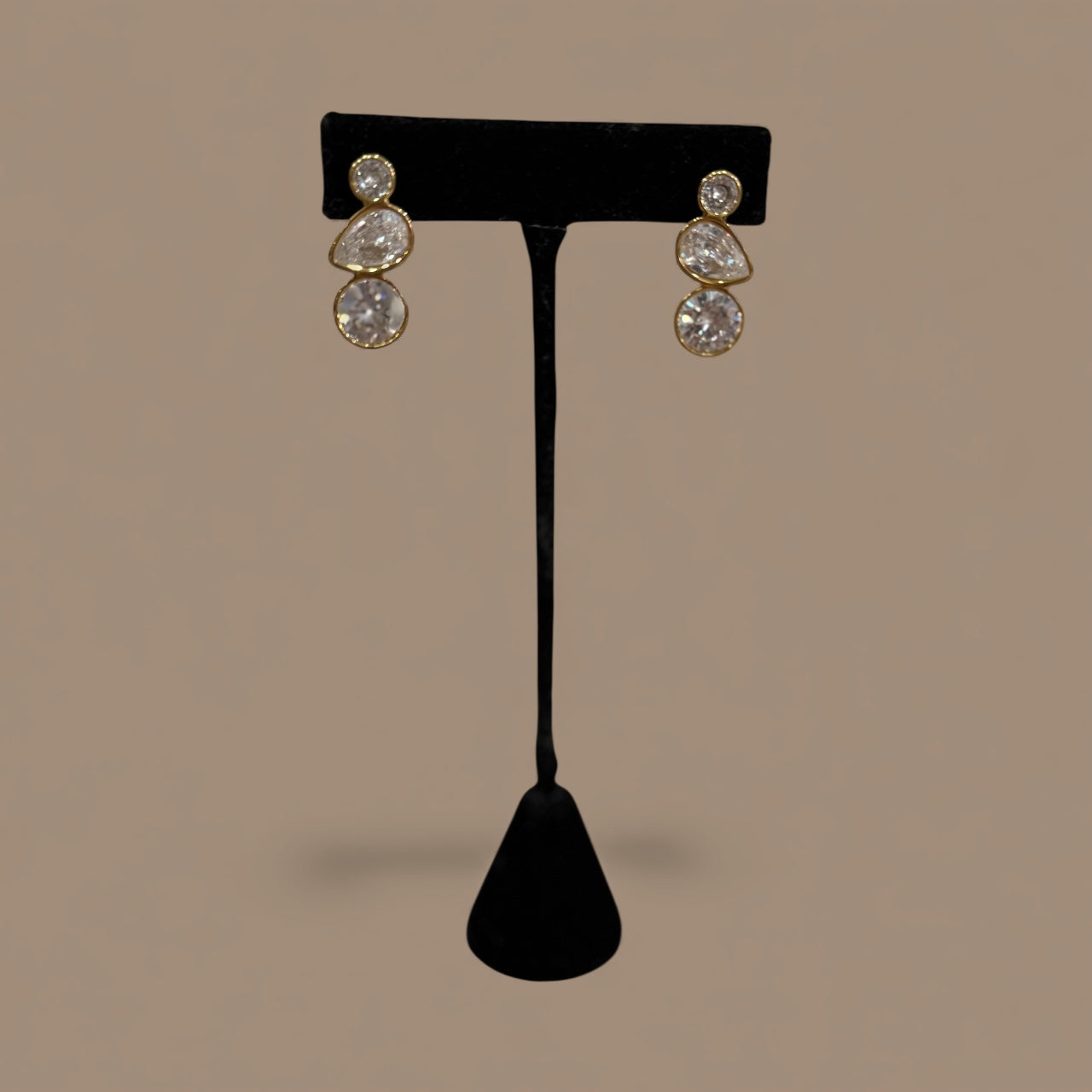 Triple Crystal Drop Stud