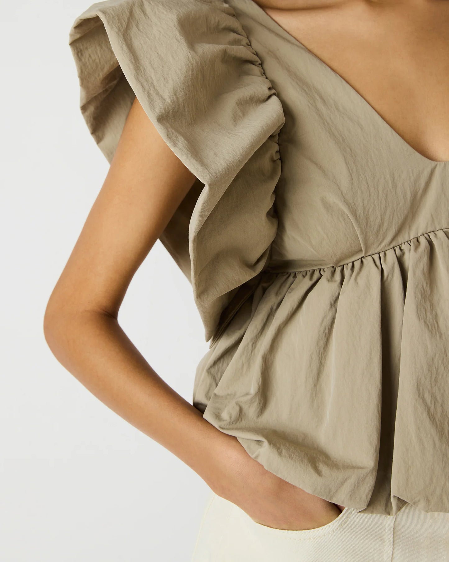 Saskya Flutter Sleeve Top