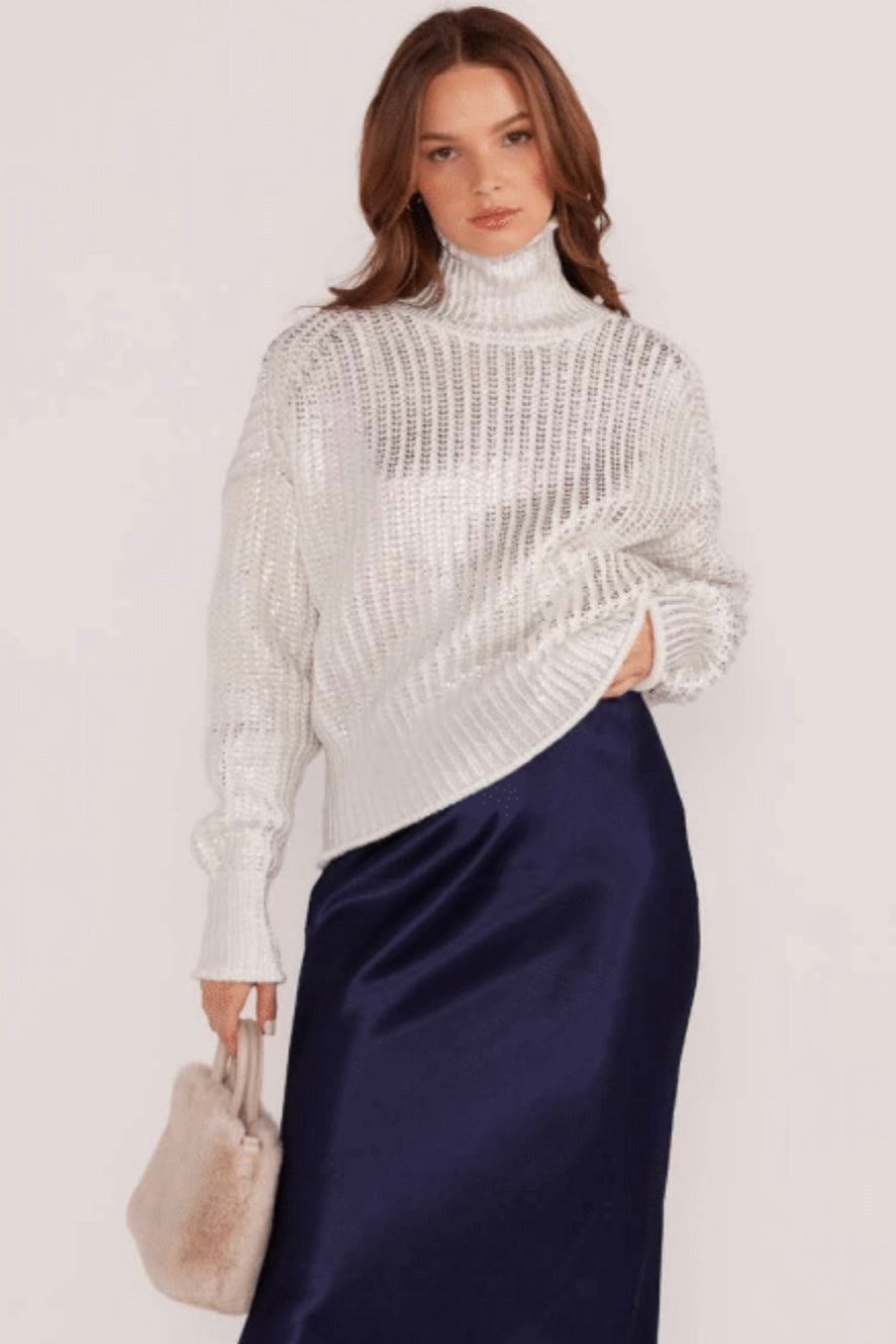 Eira Metallic Foil Sweater