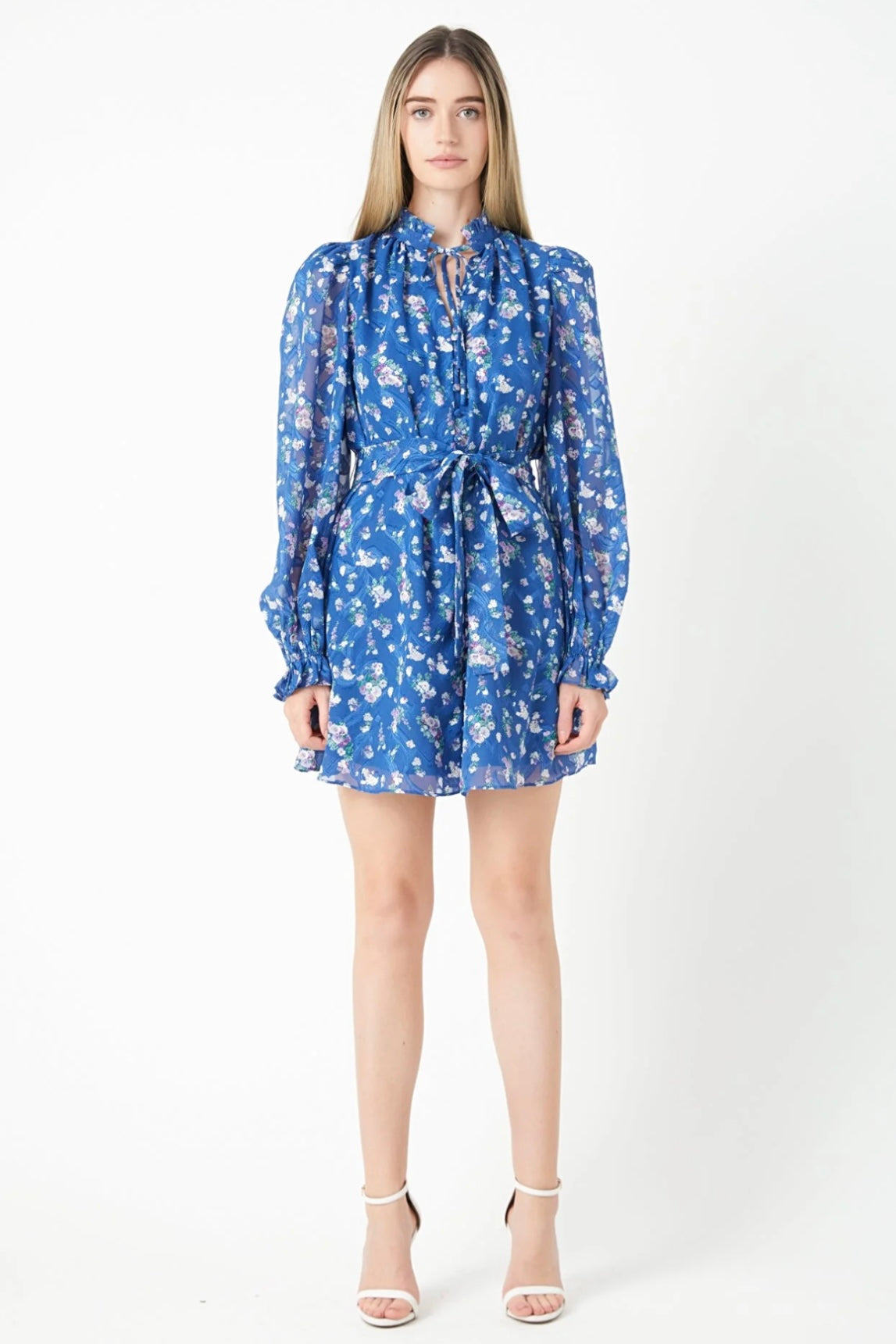 E. Rose Floral Chiffon Belted Mini – Klutch