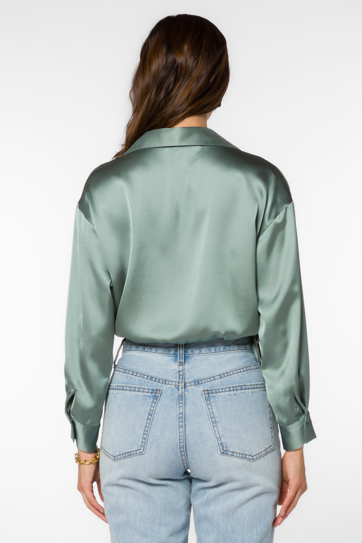 Jaden Satin Surplice Blouse