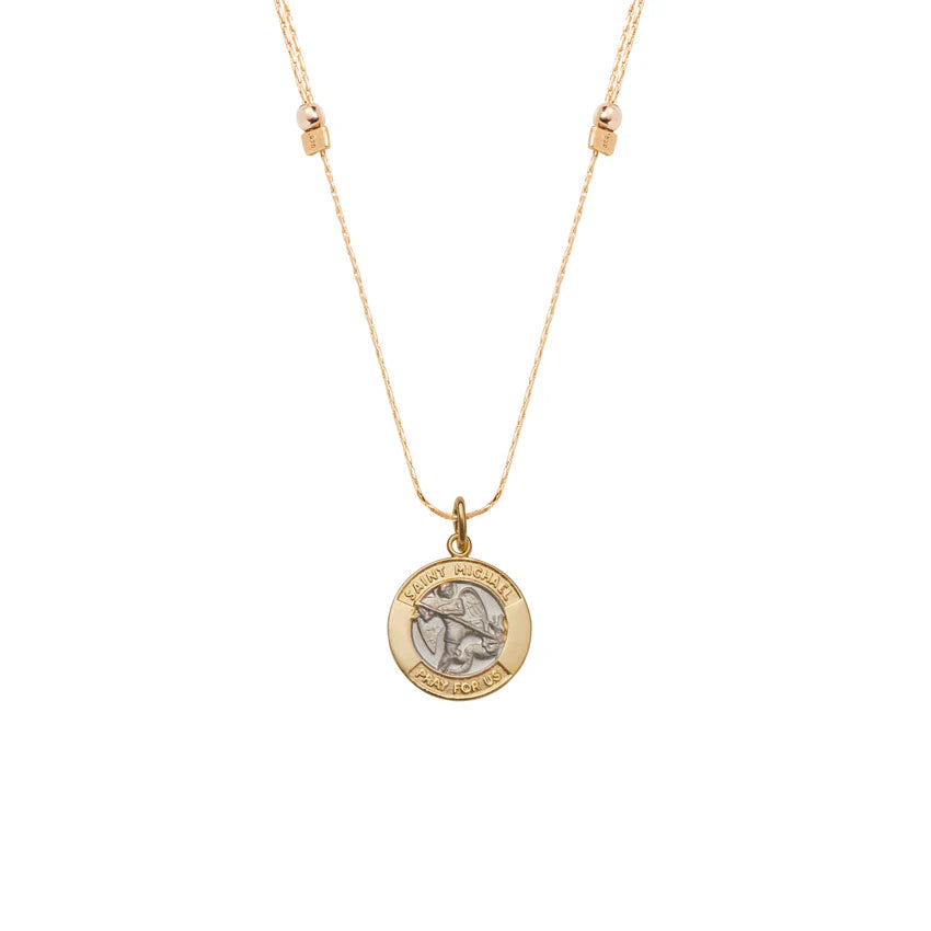 Saint Michael Chain Slider Necklace