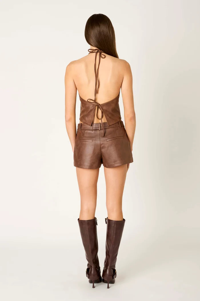 Ariel Faux Leather Skort
