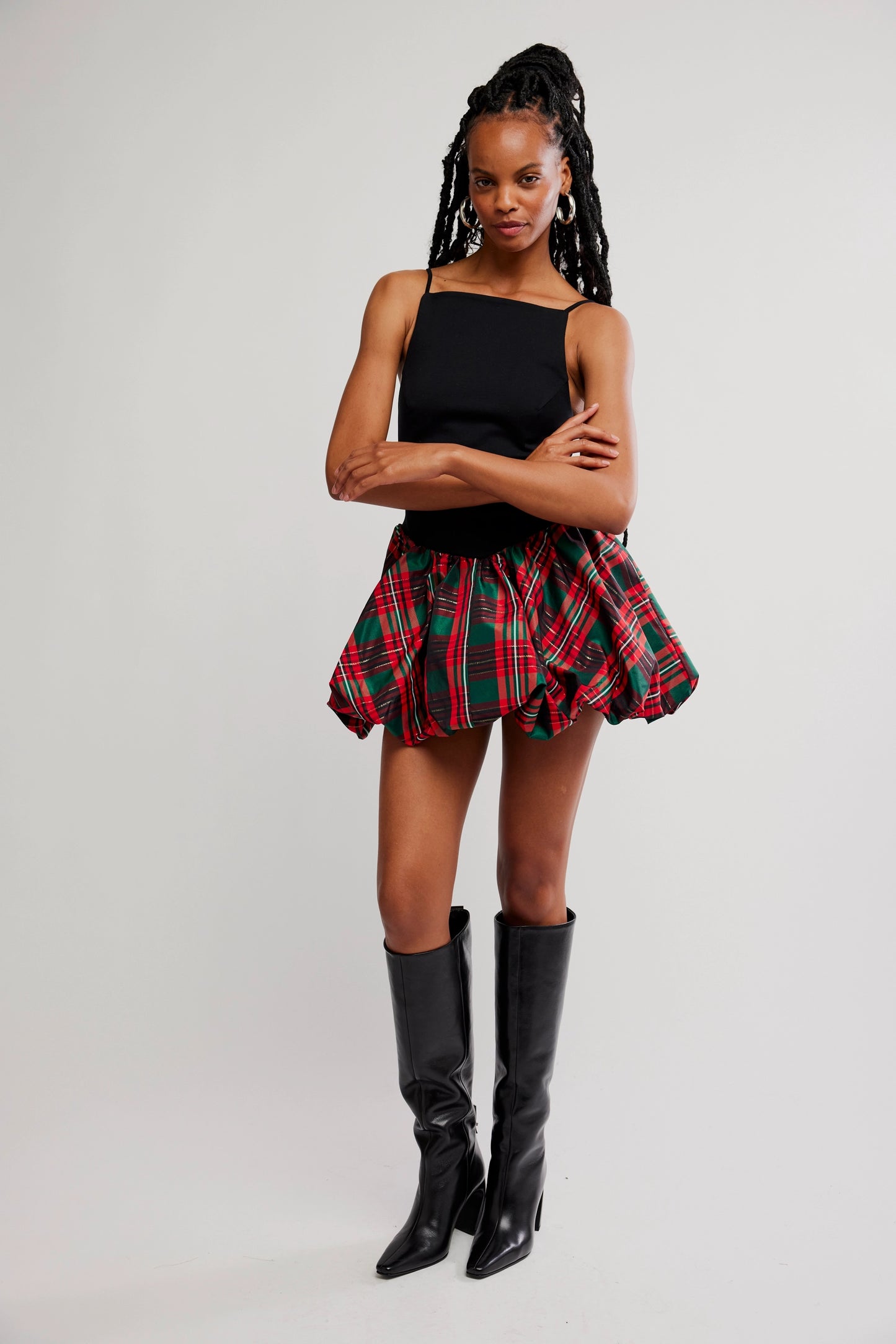 Tinsel Kiss Plaid Mini
