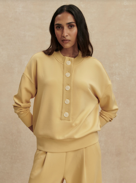 Reena Button Front Sweat