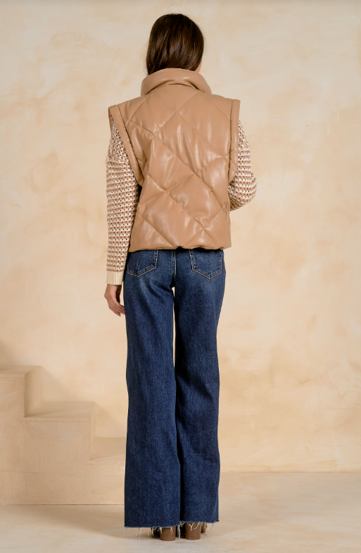 Tan Quilted Vest