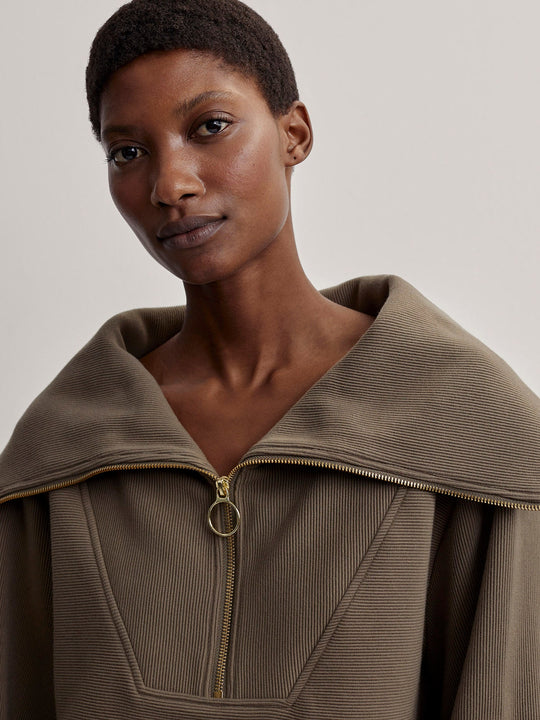 Varley Vine half zip-Stone Olive : Small