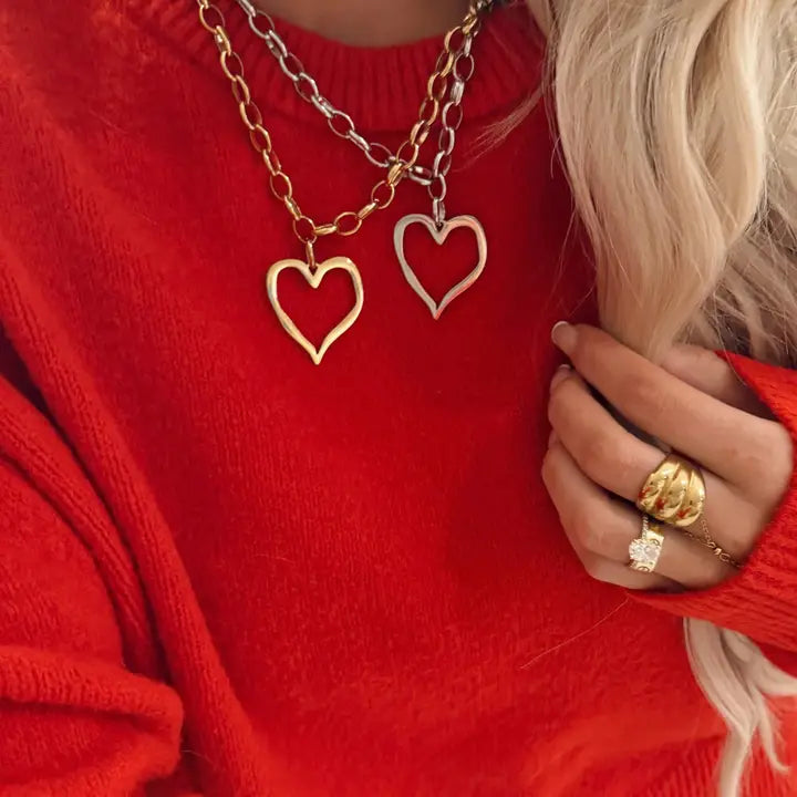 Large Open Heart Necklace