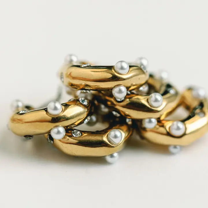 Diamond & Pearl Chunky Huggie
