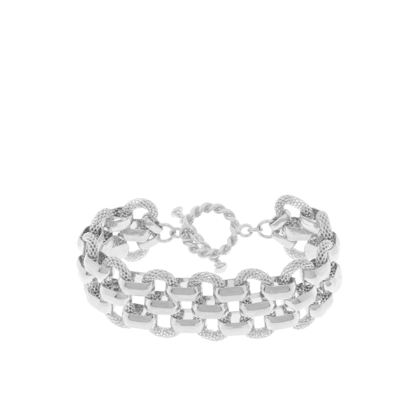 Marlyn Wide Woven Chunky Toggle Bracelet