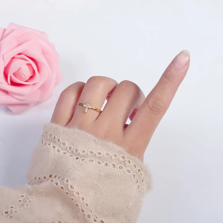 Dainty Cross Ring