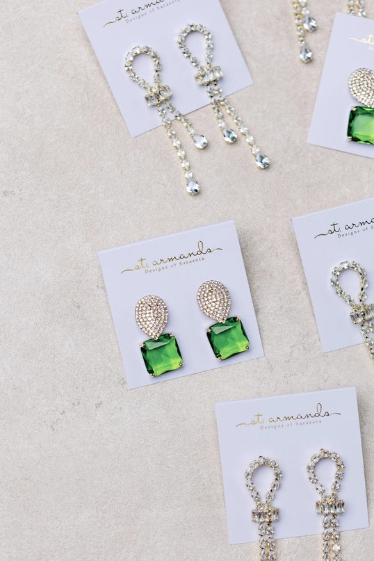 Retro Pave Gum Drop Earrings