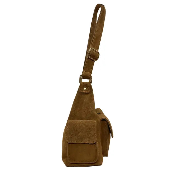 Suede Leather Multi-Pocket Dollar Bag