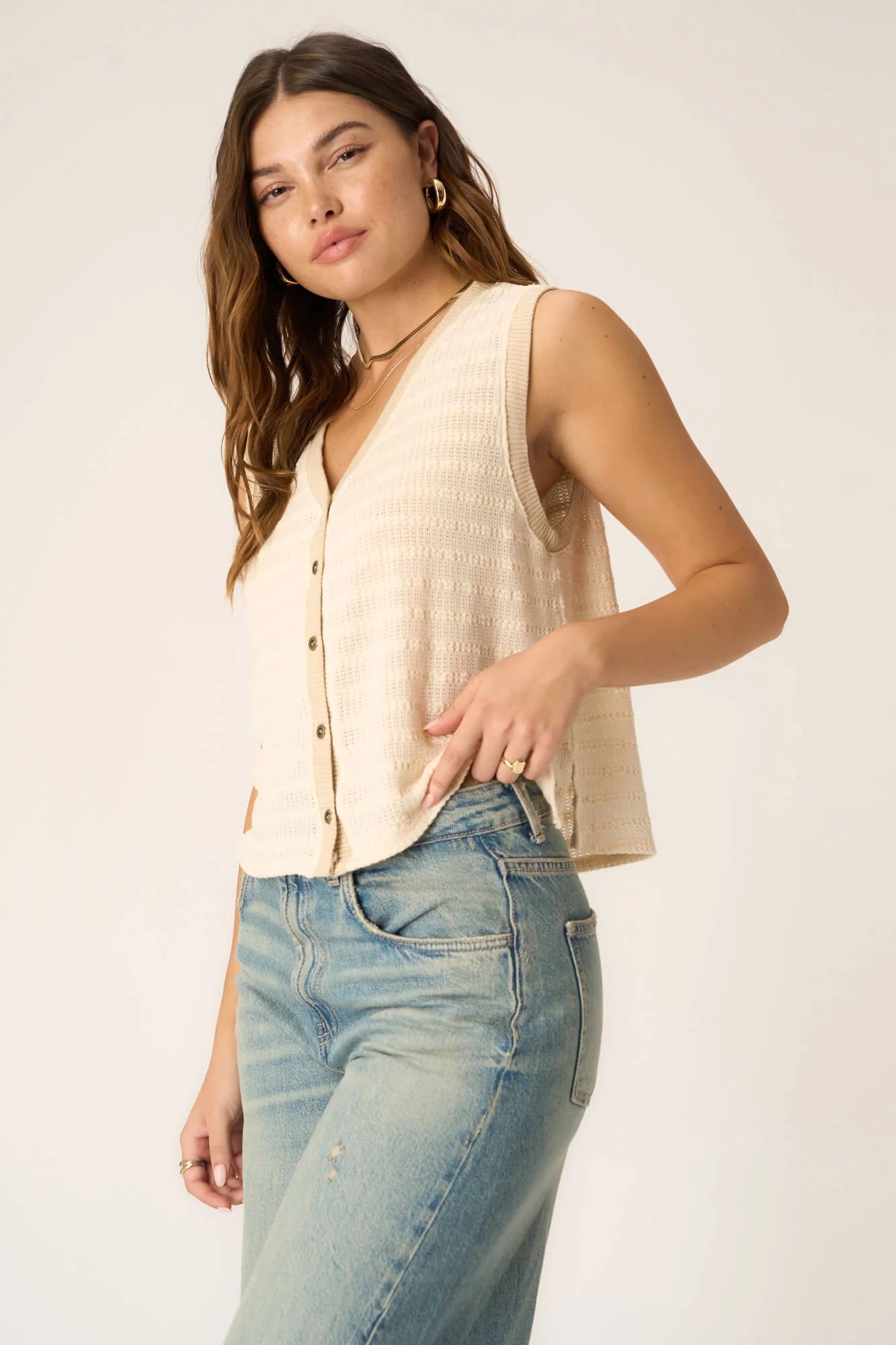 Viva Button Front Sweater Tank – Klutch