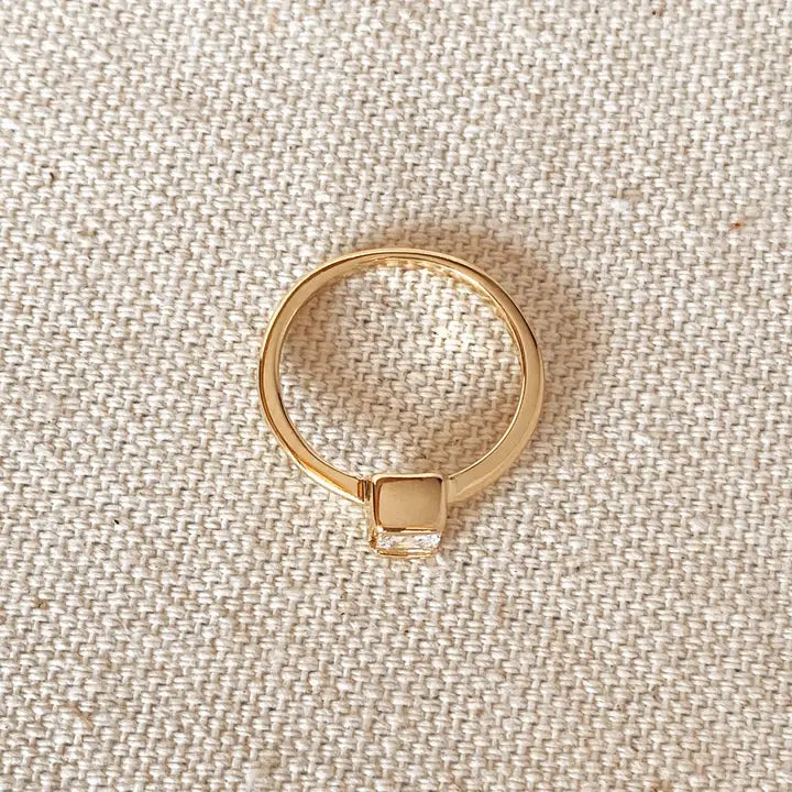 Square Solitaire Ring