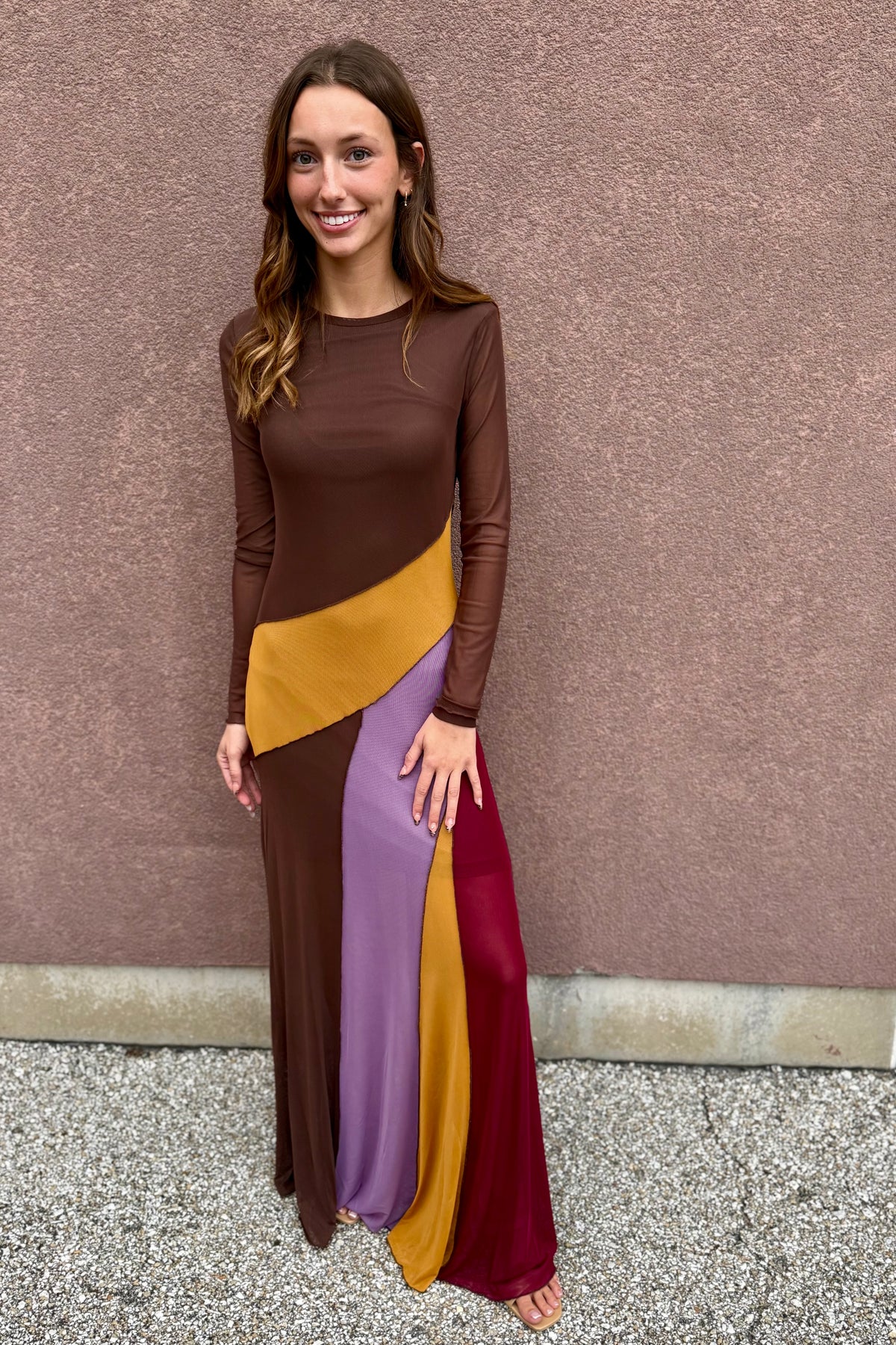 Sunset Mesh Maxi Dress