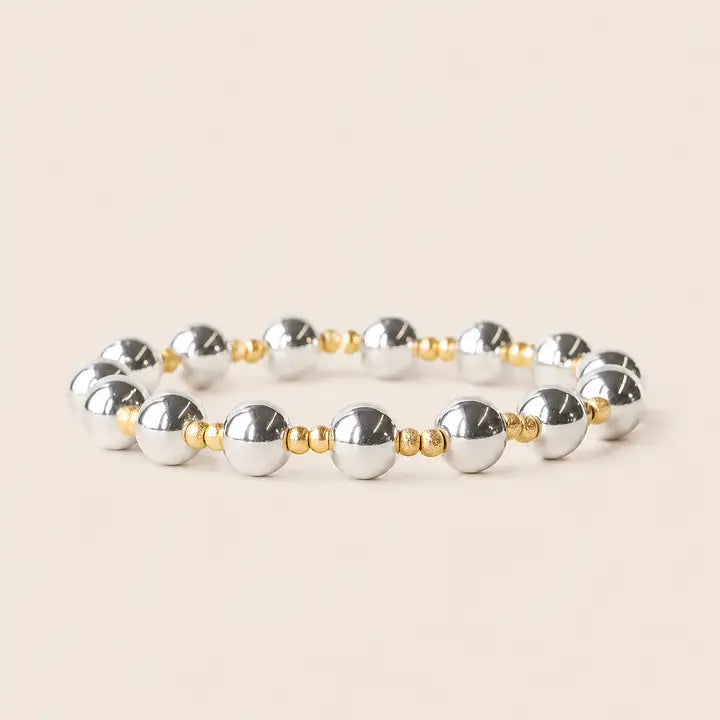Silver Mixed Bead Bracelet