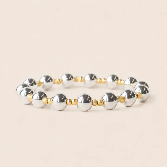 Silver Mixed Bead Bracelet