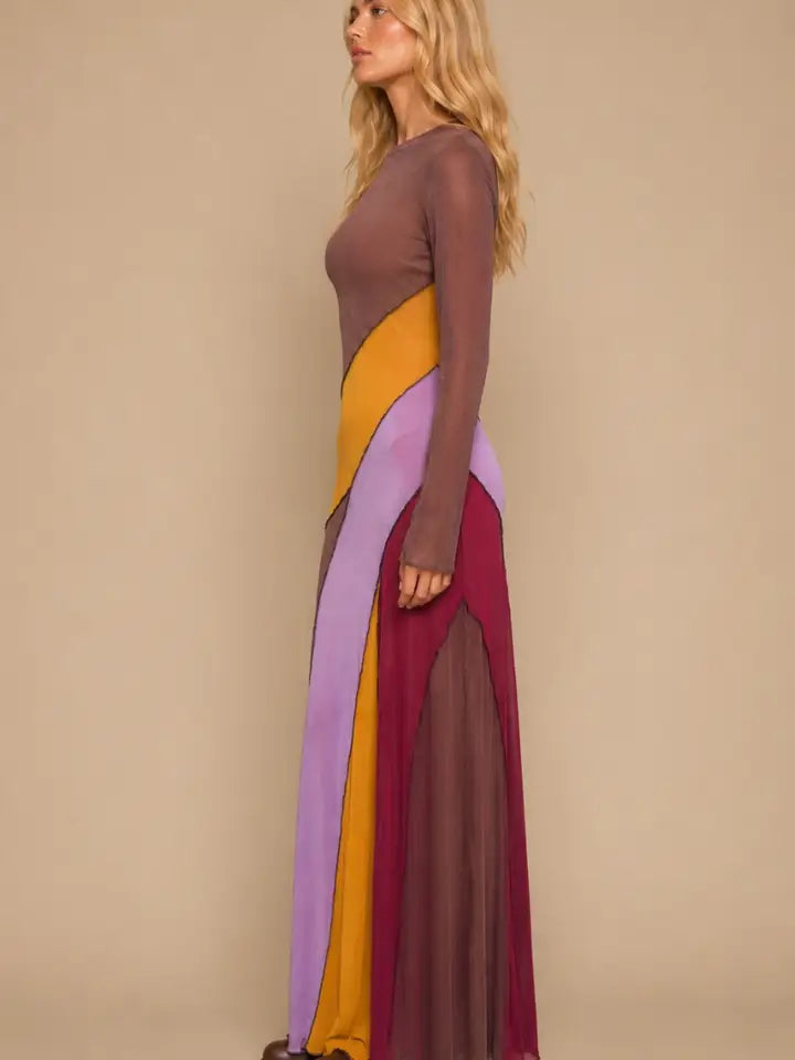 Sunset Mesh Maxi Dress