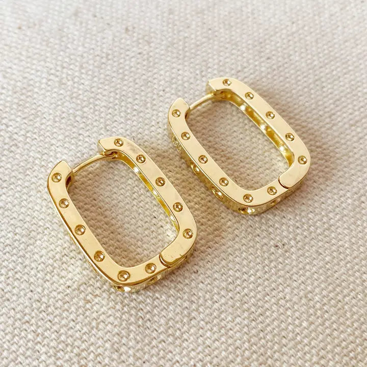 Rectangular Clicker Hoop Earrings
