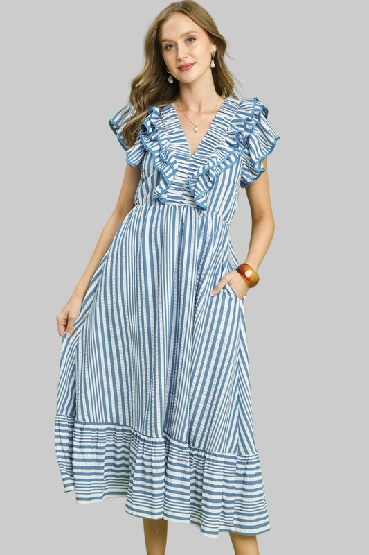 Polly Stripe Midi Dress