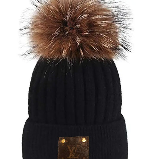 Up-Cycled Fur Pom Beanie